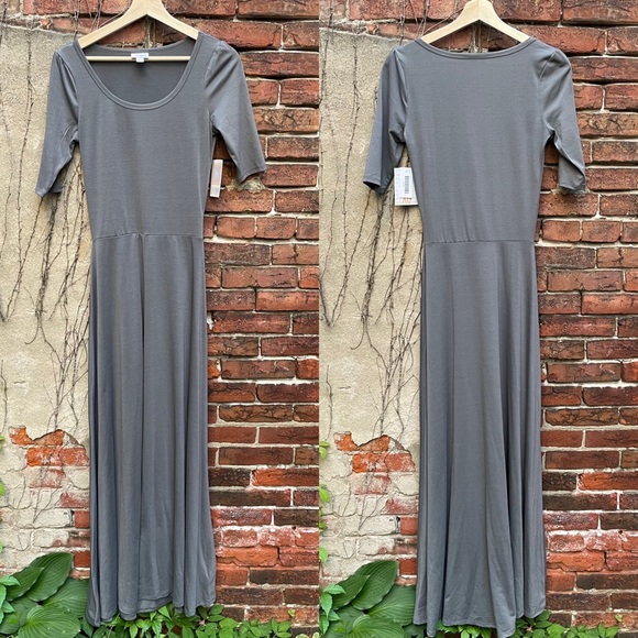 NEW Lularoe Ana dress charcoal maxi dress xs - Picture 3 of 7